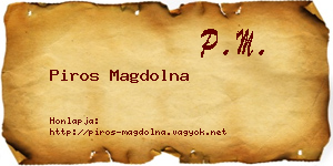 Piros Magdolna névjegykártya